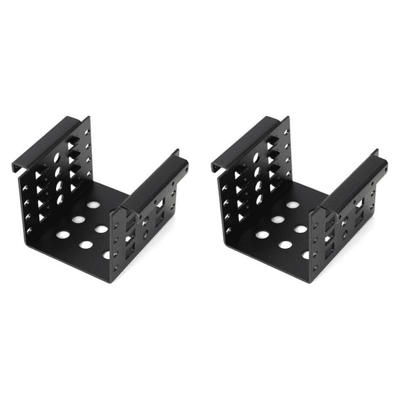 2X 4-Bay 2.5-Inch to 3.5-Inch Adapter Bracket Hard Drive SSD Chassis Hard Drive Mounting Tray Bay,2 x Hard disk carrier 40 x Screw,Black