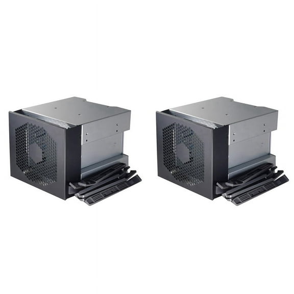 2X 4-Bay Large Capacity HDD Hard Drive Cage Rack 5 Inch 3x Optical Drive to 3.5 Inch SAS Hard Drive Tray