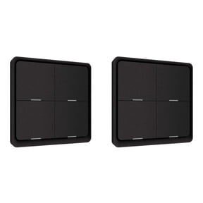 2X 4 Gang for Tuya ZigBee Wireless 12 Scene Switch, Push Button Controller Battery Powered Automation Scenario, Black