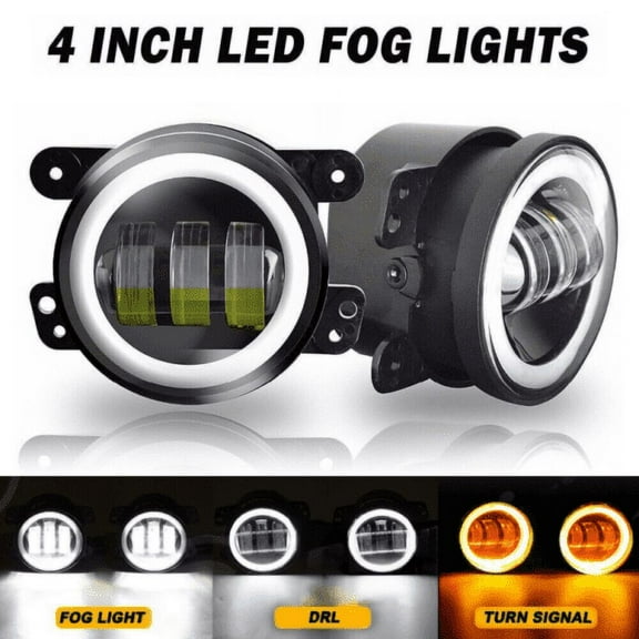 2X 4" Inch Round LED Fog Lights Driving Lamps For Jeep Grand Cherokee 2011~2013