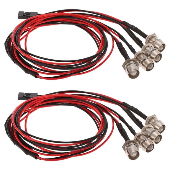 2X 4 LED Lights Kit 2 White 2 Red for 1/10 1/8 Redcat Axial SCX10 D90 RC Car