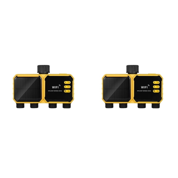 2X 4 Outlets WIFI Solar Irrigation Timing Controller Solar Irrigation Timer Automatic Irrigation System Water Timer
