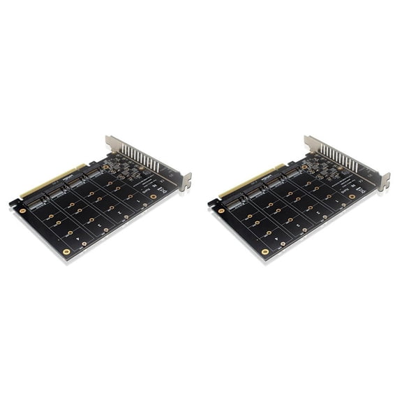 2X 4 Port NVMe to PCIE Adapter Card M.2 NVME to PCIe X16 Adapter 4X32Gbps M Key Hard Drive Converter Reader Card