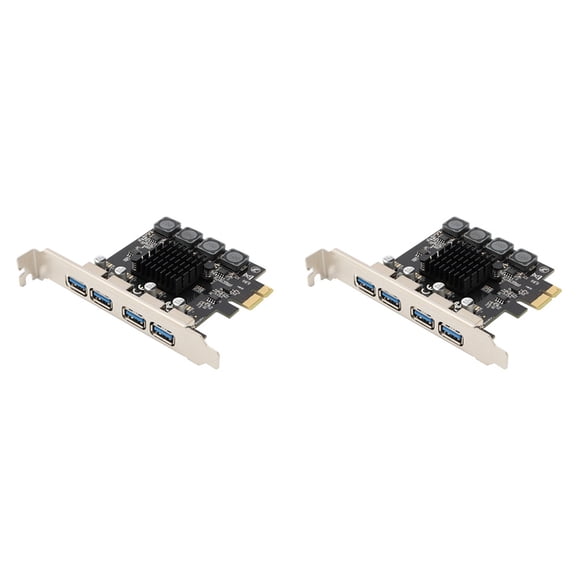 2X 4 Port USB 3.0 PCI Express Card USB 3.0 PCI-E Expansion Card PCIE to USB 3.0 Adapter Card for PCIE 1X 4X 8X 16X Slot,2 x 4-Port Usb3.0 Expansion Card,Black