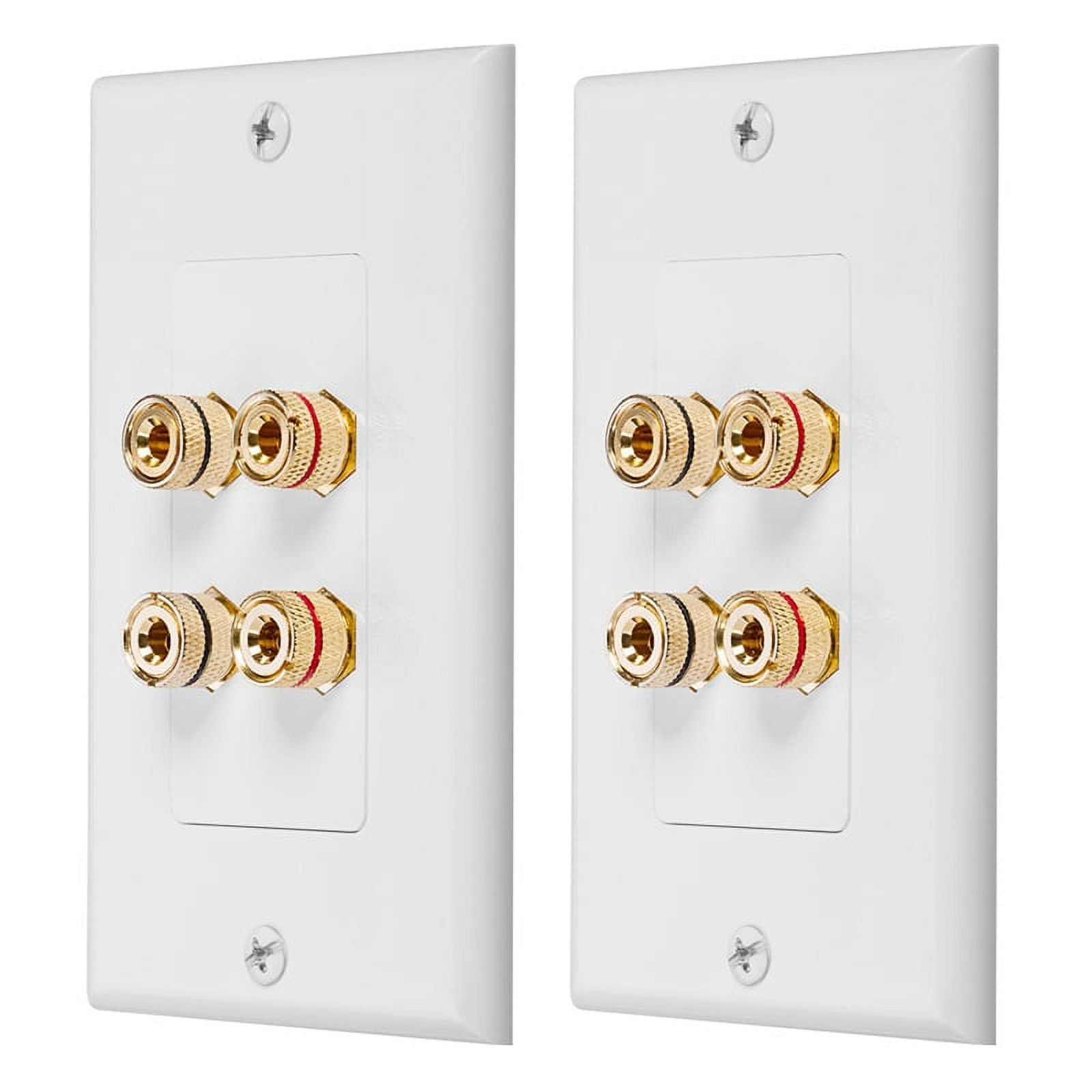 2X 4 Posts Speaker Wall Plate Home Theater Wall Plate Audio Panel for 2 ...