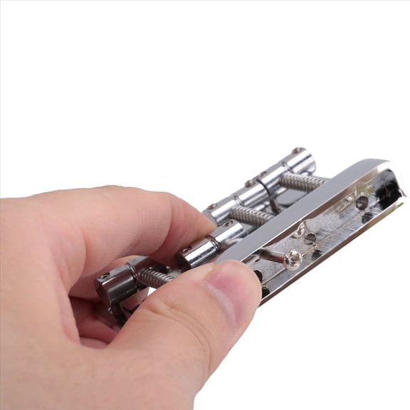2X 4 String Hardtail Guitar Bridge for Jazz PB Style , Chrome