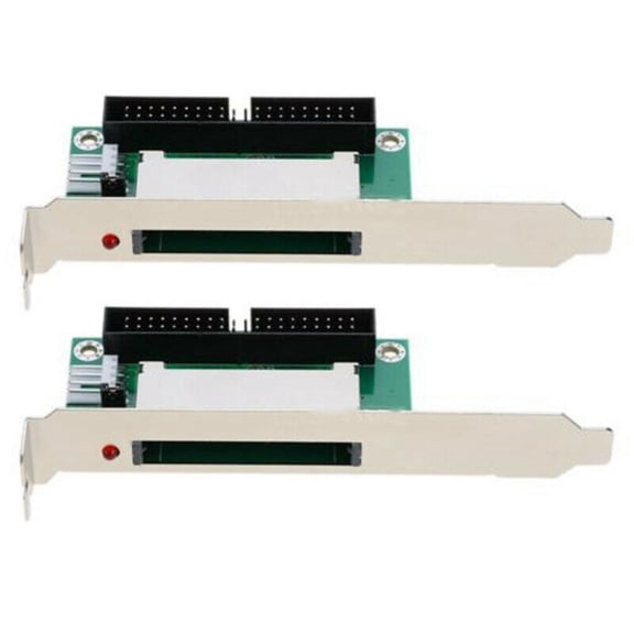 2X 40-Pin Compact Flash Card to 3.5 Ide Converter Adapter Pci Bracket Back Panel,2 x to IDE Adapter with Back Panel,Green&black&silver