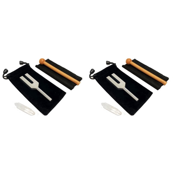 2X 4096 Hz Tuning Fork, Crystal Tuning Fork for Healing, Medical-Grade with Wood Hammer and Soft Storage Bag