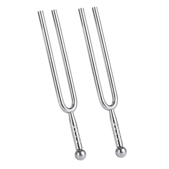 2X 440Hz A Tone Stainless Steel Tuning Fork Tuner Tunning Musical Instrument Gift,2 x A Tuning Fork - "A" tone 440 Hz,Silver
