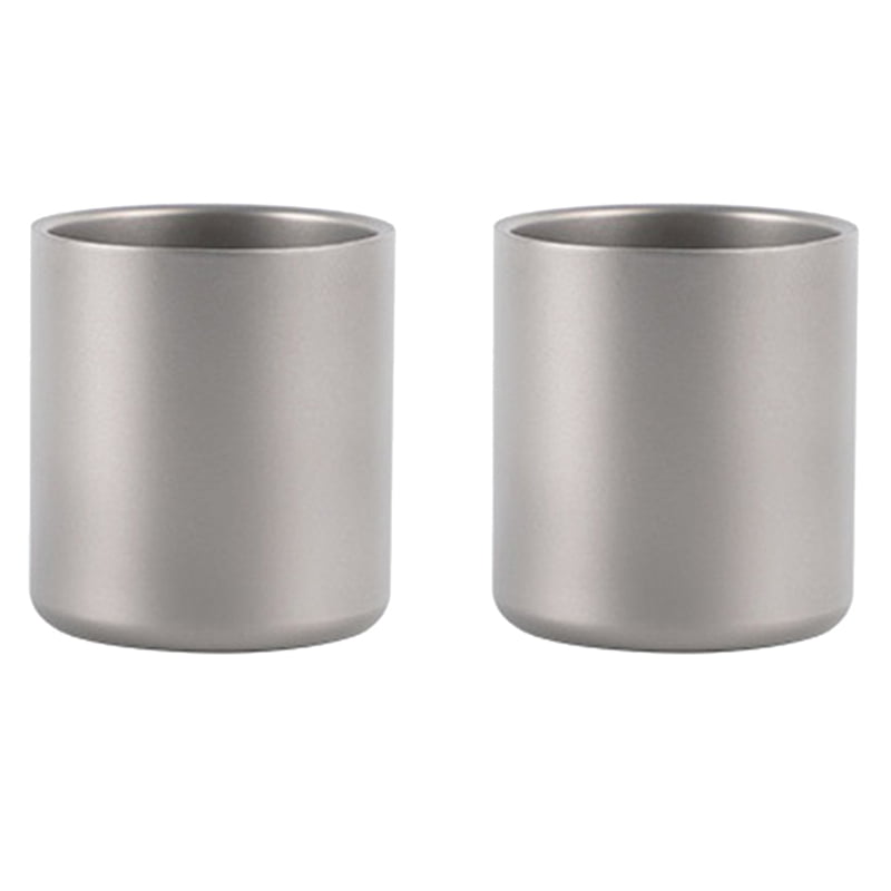 2X 450Ml Double Wall Titanium Water Cup Coffee Tea Mug for Home Office ...