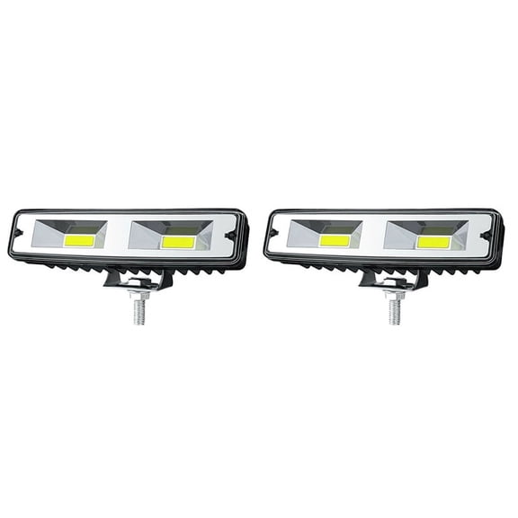 2X 48W 6Inch LED Work Light Bar Spot FLOOD Lamp Offroad Driving Fog 4WD for Truck ATV SUV UTE Boat,2 x Work Light 2 x Mounting Bracket,Black