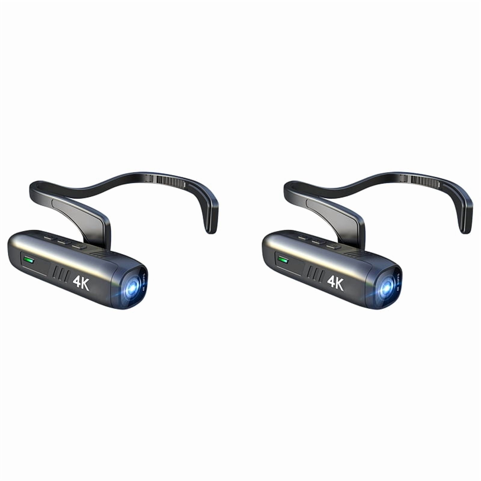 2X 4K 30FPS Head Mounted Camera Wearable WiFi Video Camcorder Camera 120°Wide Angle Lens Anti-Shake APP Control Camera