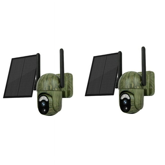 2X 4MP 4G Solar Security Camera Wireless Outdoor WiFi Human/Animal Detection 2-Way Talk IP66 Wildlife Camera(A)