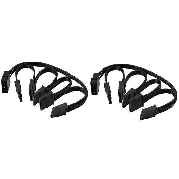 2X 4Pin IDE 1 to 5 SATA 15Pin Hard Drive Power Supply Splitter Cable for DIY Hard Disk PC Sever 18AWG Power