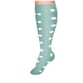 thumbnail image 1 of 2X-4X Plus Size Mens Big & Tall Compression Socks Over-the-Calf Breathable Polka Dot Printed Nylon Athletic Workout Running Long Boot Sock, 1 of 2