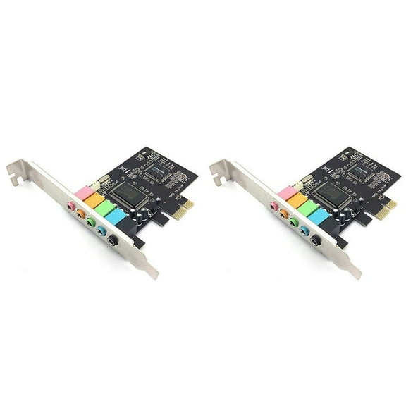 2X 5.1 Internal Sound Card for 10 with Low Profile Bracket, 3D Stereo PCI-E, Chip 32/64 Bit Sound Card PCI