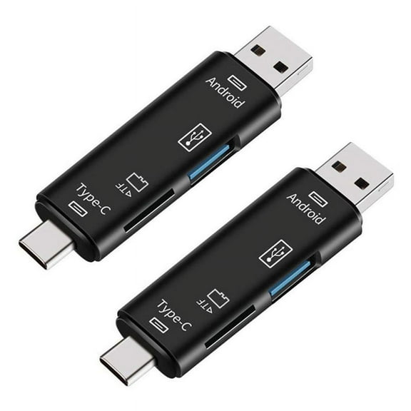 2X 5-In-1 OTG Card Reader -SD / SD Card / USB Reader Support TF Android Type-C Phone / Computer / Type-C Universal