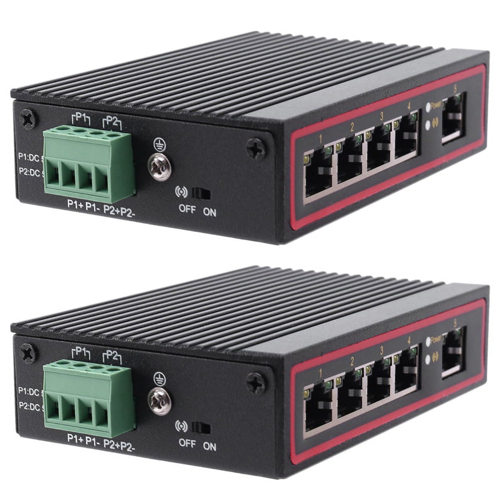 2X 5-Port RJ45 10/100M Ethernet Desktop Switch Hubs Network Laptop DIN Rail Type,2x Ethernet Switch,Black