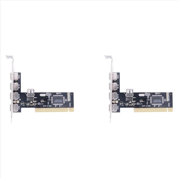 2X 5 Ports PCI to USB 2.0 PCI Expansion Card Adapter Card 480Mbps Driver-Free PCI Card for Desktop Computer,2 x Expansion Card,Black