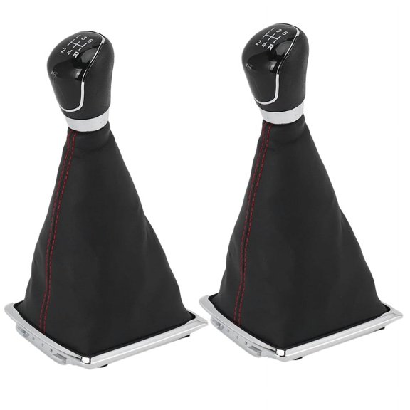 2X 5 Speed Gear Stick Shift Knob & Dust Boot Cover for Focus MK2 2005-2012,2 x Shift Knob,black