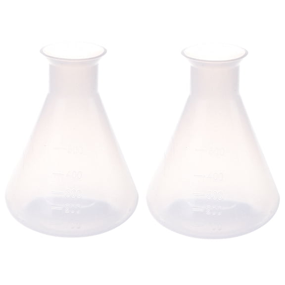 2X 500Ml Clear Plastic Laboratory Chemical Conical Flask Storage Bottle,2 x Lab Plastic Bottle,Transparent