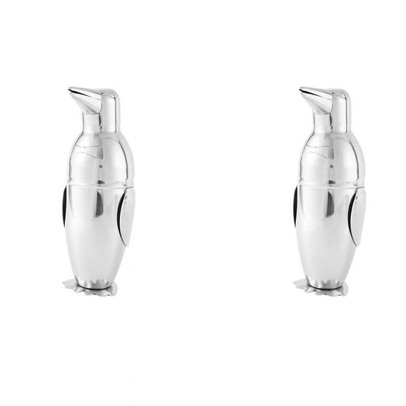 2X 500Ml Cocktail Shaker, Penguin Stainless Steel Bar Bartender Drink Mixer Shaker Pot,Wine Bottle Accessories