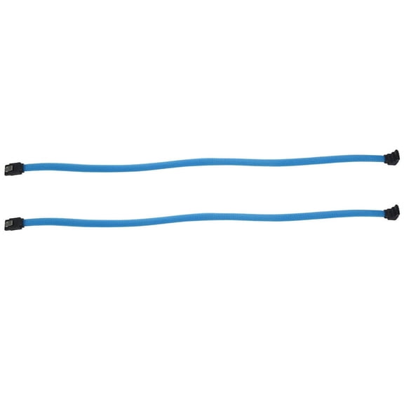 2X 50CM 3.0 III SATA3 7Pin Data Cable 6Gb/S SSD Cables Hard Disk Data Cord with Nylon Sleeve Premium Version(Blue)