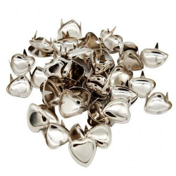 2X 50Pcs Heart Rivet Metal Leather Craft Repairs Studs Punk Decor