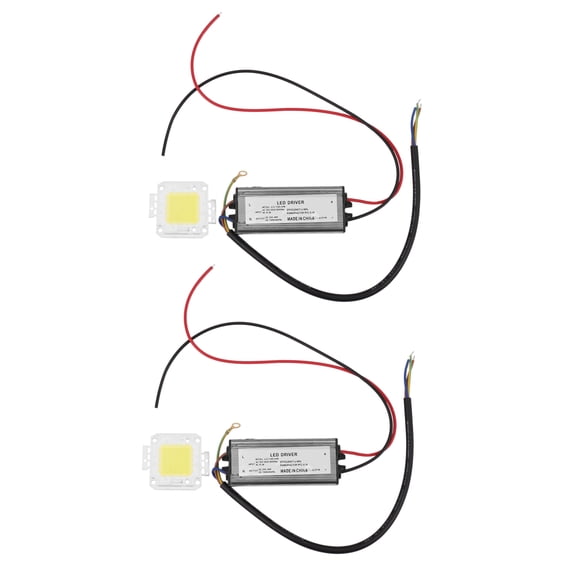 2X 50W LED Driver Waterproof IP67 Power Supply High Power Adapter + 50W LED Chip Bulb Energy Saving For DIY Daylight