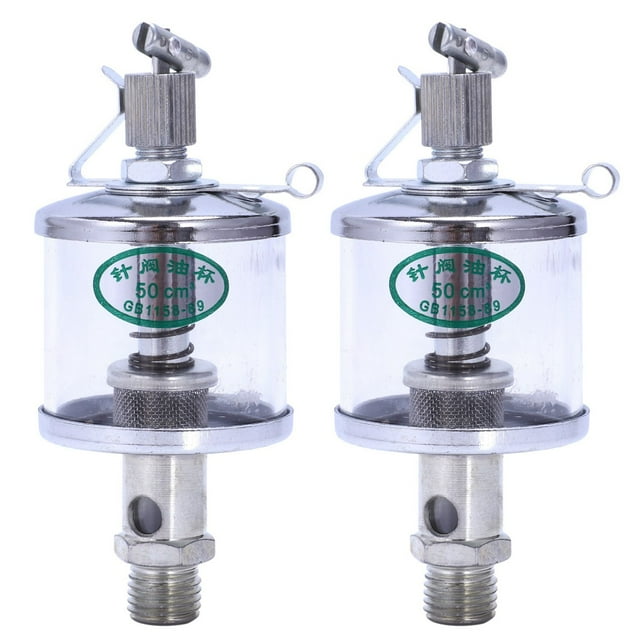 2X 50mL Engine Machine Lubricator Oil Gravity Drip Feed Oiler Clear