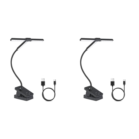2X 51 Led Music Stand Light, Folding Rechargeable Clip on Light, Professional Piano Lamp with 4 Color 3 Brightness