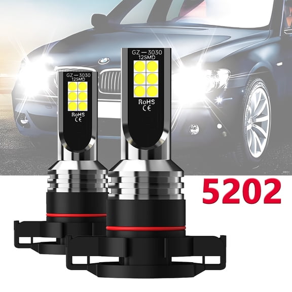 2X 5202 Fog Light 3030 LED Chip Bulb Pink Purple Driving Daytime Running Light