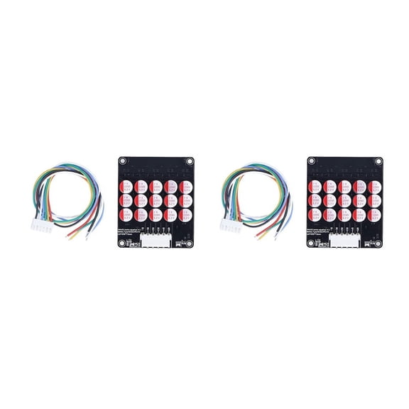 2X 5S Active Equalizer Balancer Lifepo4 / Lipo/ LTO Battery Energy Equalization Capacitor Board,2 x Lithium battery balance board,Black