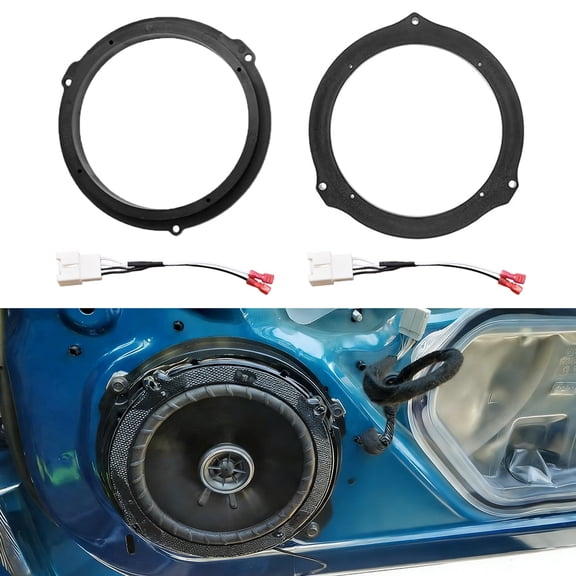 2X 6.5" Rear Door Speaker Adapter Spacer Bracket Harness For Ford F150 Escape