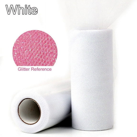 2X 6" Glitter Tulle Roll Spool - Wedding Bow Decoration Craft 10 Yard-21 Colors Available