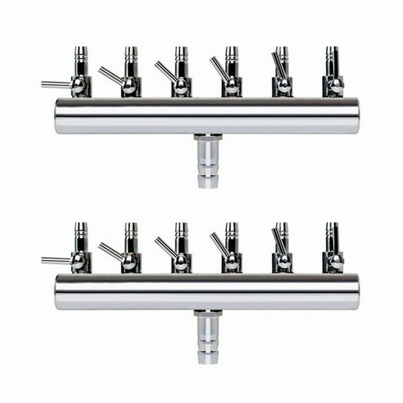 2X 6 Way Air Splitter Valve Aquarium Fish Tank Air Pump Flow Splitter Distributor Pump Valve