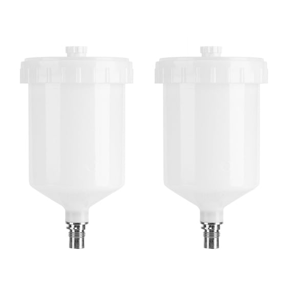 2X 600Ml Plastic Hvlp Paint Cup Pot For Sata Sprayer Cup Connector Jet Paint Sprayer,2 x Spray Gun Cup Pot,White