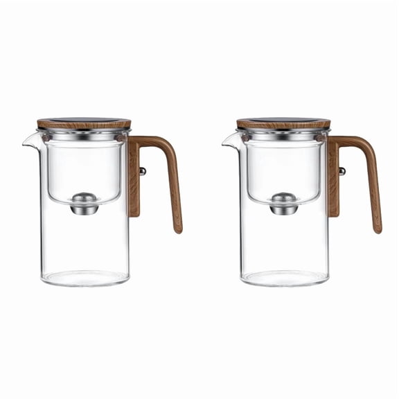 2X 600ml Magic Teapot Water Separation Glass Teapot Magic Teapot with Infuser Glass Teapot with Strainer