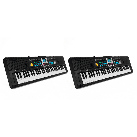 2X 61 Keys Electronic Piano Digital Music Keyboard Musical Instrument Gift with Microphone