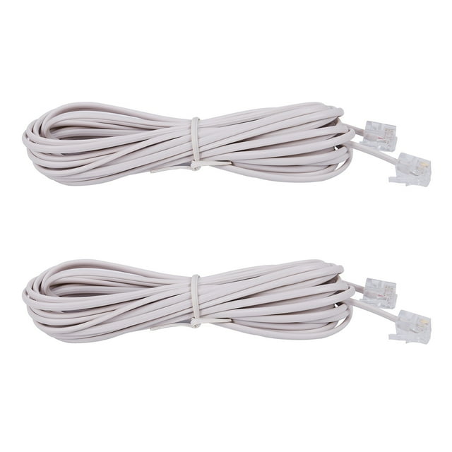 2X 6P2C RJ11 Male to Male Plug Telephone Line Cable Wire 5M