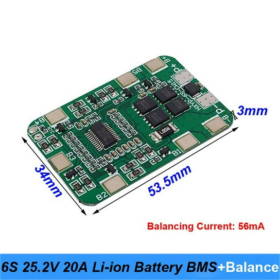 2X 6S 25.2V 20A Lithium Battery Board with Balancing for 25V Screwdriver and 24V Battery Pack Use