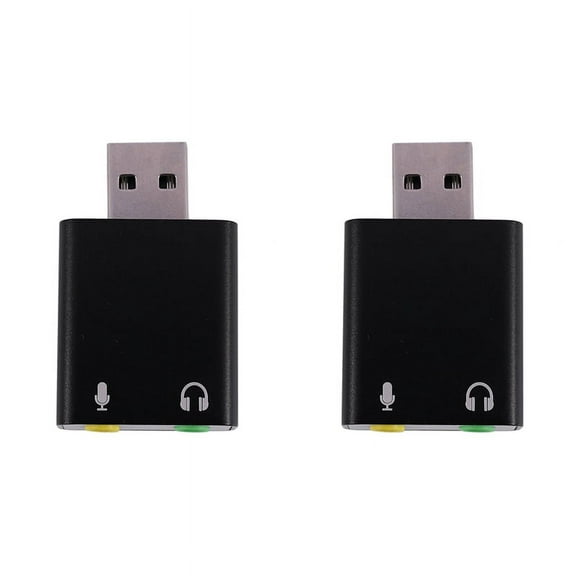 2X 7.1-Channel Aluminum Alloy USB Sound Card Computer External Sound Card USB7.1 Sound Card Analog Sound Card