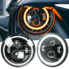 2X 7" INCH Round LED Headlights Halo Angle Eye For Jeep Wrangler JK LJ TJ CJ