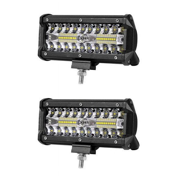 2X 7 Inch 120W Combo Led Light Bars Spot Flood Beam for Work Driving Offroad Boat Car Tractor Truck SUV ATV 12V 24V