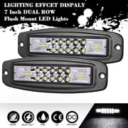 2X 7"Inch Flush Mount LED Light Pods Spot Flood Beam Work Driving Lamp Offroad