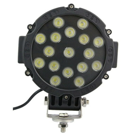 2X 7" in 51W LED ROUND SPOT WORK DRIVING LIGHT OFFROAD 4WD TRUCK Boat LAMP BLACK"