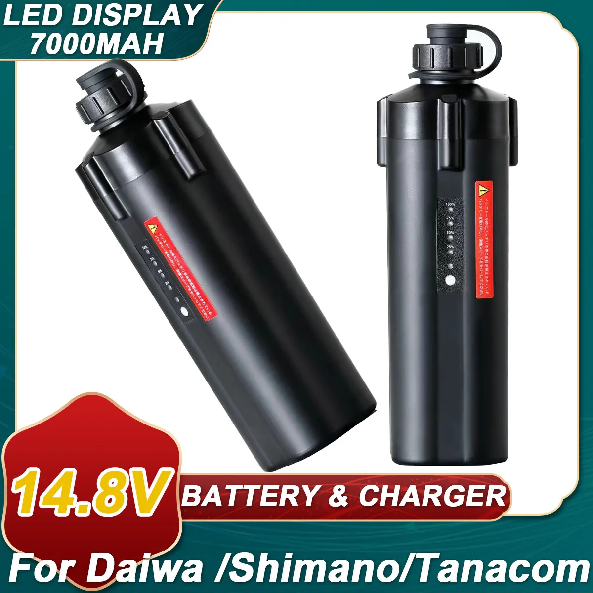 2X 7000mAh For Daiwa Electric Fishing Reel Battery Tanacom 1000