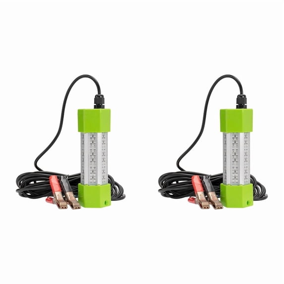 2X 70W DC 12V LED Fishing Light 108 LED Bait Submersible Fishing Light Underwater Crappie Lure Green Night Fishing