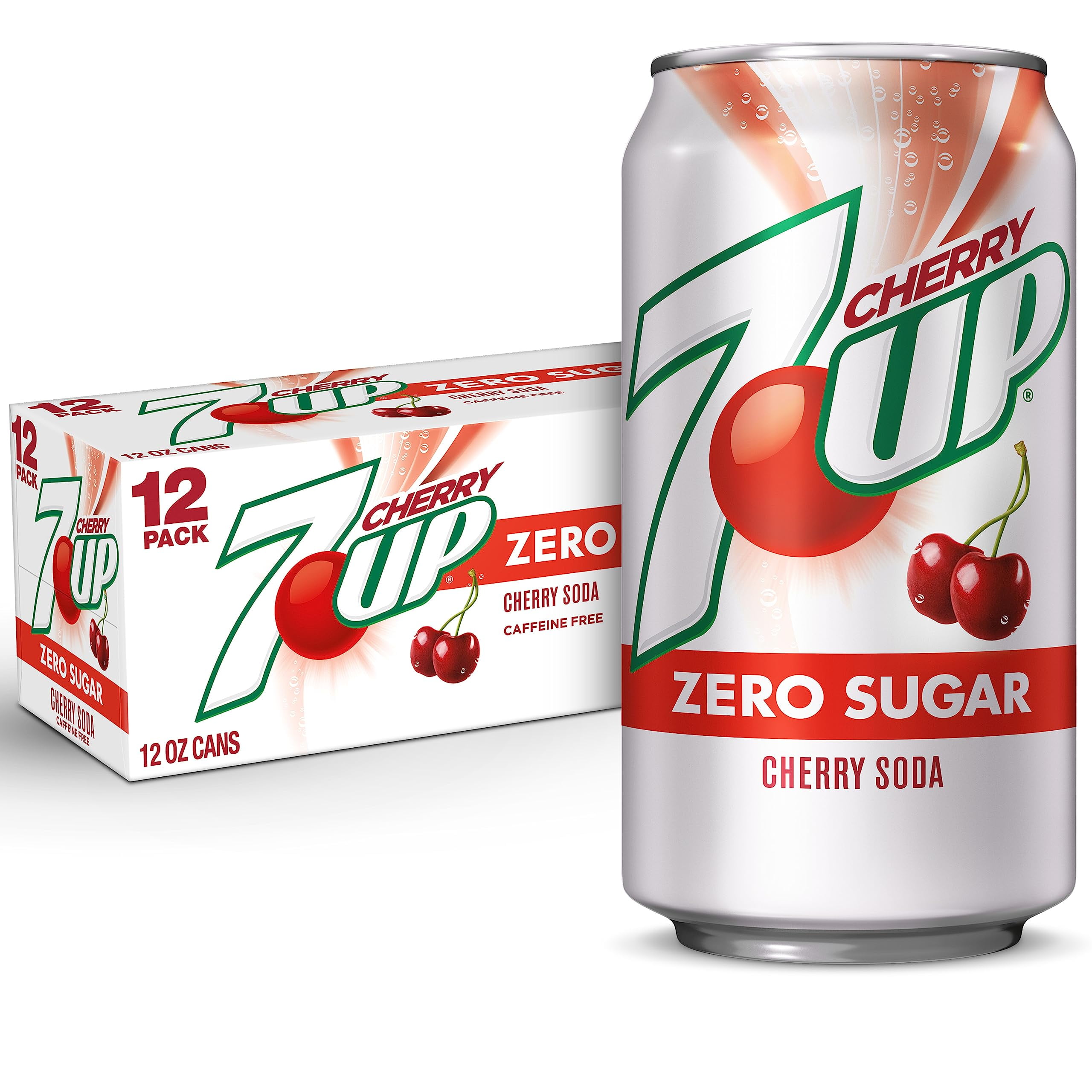 2X - 7Up Cherry Zero Sugar Soda, 12 Fl Oz Cans (Pack Of 12) Packaing may&nbsp;vary