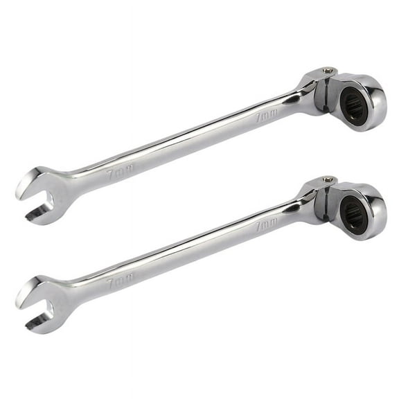 2X 7mm Flexible Ratchet Action Wrench Spanner Nut Tool